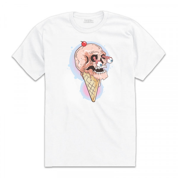 PINK  SKULL Унисекс / мъжка тениска с директен цветен принт 